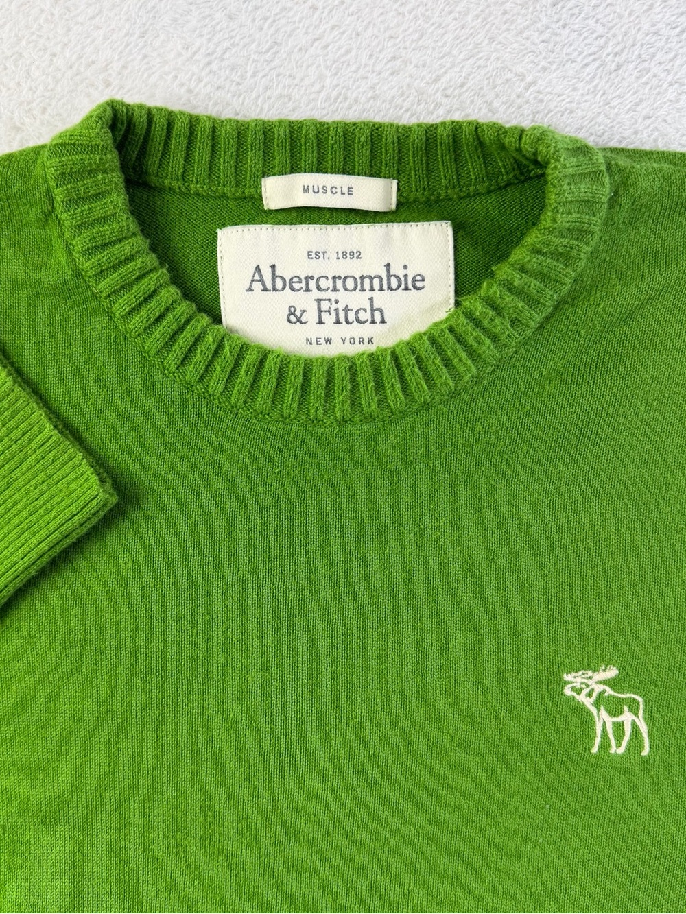Abercrombie & Fitch Muscle Moose Cashmere Wool Blend Sweater XXL Green